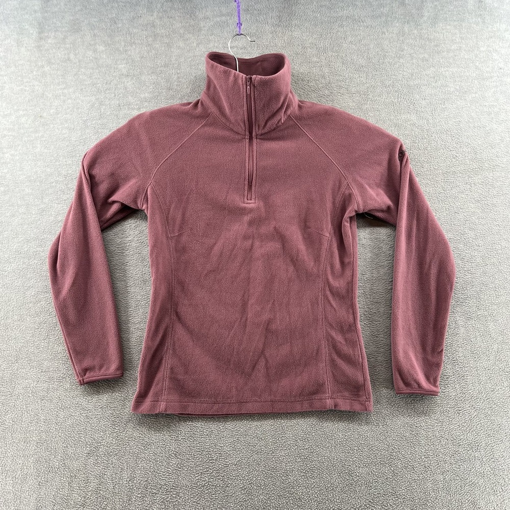 Columbia Women's Size S Half Zip Pink Pullover Turtle Neck Soft Fleece Sweater